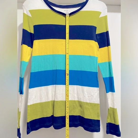 [OLD NAVY] Striped Scoop Neck Long-Sleeve T-Shirt - Youth Sz Large - Picture 4 of 5